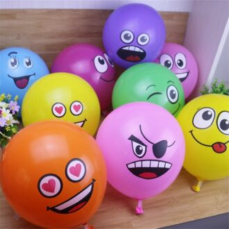 100Pcs 12 Inch Dikke Mix Smiley Ballon Verjaardagsfeestje Grappige Uitdrukking Winkel Viering Evenement Decoratie Ballon