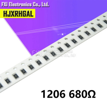 100PCS 1206 SMD Resistor 680 ohm chip resistor 0.25W 1/4W 680R 681 new original