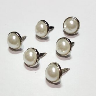 100pcs 12mm Ivoor Kleur Pearl Brads Scrapbooking Fotoalbum Papier Ambachten Bruiloft Benodigdheden Gunsten Uitnodigingen Valentine Diy