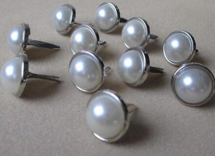 100Pcs 12Mm Wit Kleurrijke Ivoor Parel Brads Scrapbook Fotoalbum Papier Ambachtelijke Bruiloft Benodigdheden Uitnodigingen Valentijnsdag diy