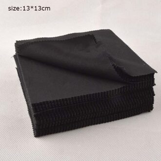 100Pcs 13X13Cm Zwart Microfiber Zonnebril Doek Leesbril Lens Cleaner Doek Voor Brillen Case Bril