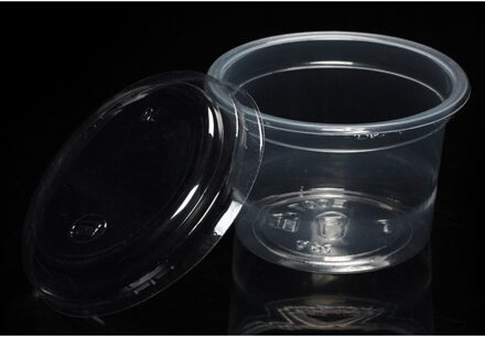100Pcs 1Oz Wegwerp Portie Cups Clear Gedeelte Container Met Deksels Voor Jelly Yoghurt Mousses