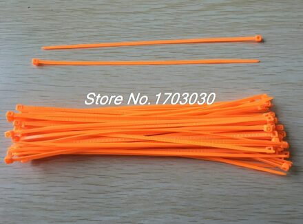 100Pcs 2.4 Mm X 190 Mm Self Locking Zip Kabelbinders Wire Cord Strap Tie Oranje