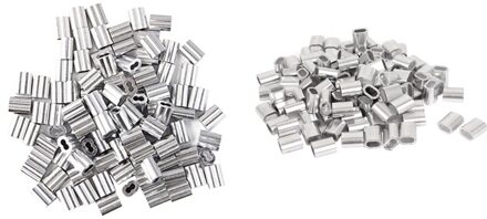 100Pcs 2.5Mm Draad Touw Mouwen Clip Kabel Crimps & 120 Pcs Krimpen Loop Mouw 2Mm Diameter Draad touw En Kabel