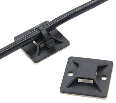 100Pcs 20*20/25*25/30*30Mm Zelfklevende Kabelbinder Base Muur Houder Clip 20X20