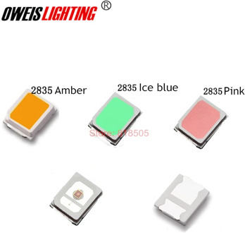 100PCS 2835 0.2W SMD LED RED YELLOW (Reverse polarity) AMBER BLUE GREEN PINK ICE-BLUE Orange 60mA