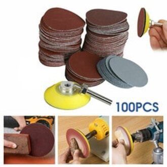 100Pcs 2Inch 80-3000 # Grit Gemengde Sander Schuurschijven Pads Klittenband Schuurpapier