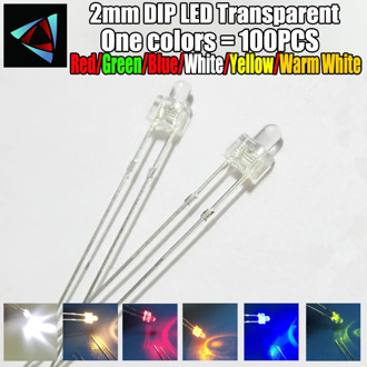 100Pcs 2MM LED Diode Mixed Color Red Green Yellow Blue White warm white