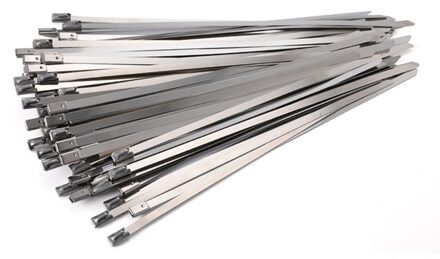 100Pcs 304 Rvs Zelfborgende Banding Tie Multifunctionele Zip Ties Dikker Fastener Met Stalen Bal binnen 4.6 x 150mm