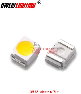 100PCS 3528 WHITE 6-7LM SMD LED TRUE WHITE 6000-7000K / NATURAL 4000-5000K / WARM 2800-3200K / COOL 9000-13000K 20mA 2.8-3.0v