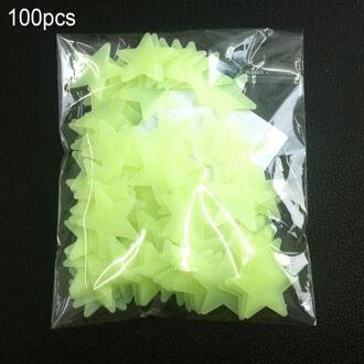100Pcs 3Cm 3D Lichtgevende Ster Muursticker Fluorescerende Kids Slaapkamer Plafond Thuis Dark Star Muurstickers Festivel Decor