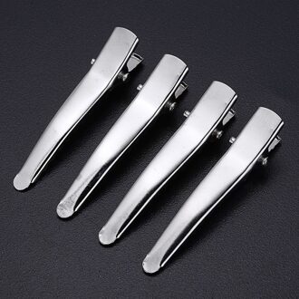 100pcs 4.5cm Silver Metal Alligator Prong Hair Clips DIY Kapsel Haar Clip Craft Wedding Party Decor MAYITR