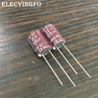 100Pcs 470Uf 25V470UF Nippon Ncc Ky Kze Serie 10X16Mm Lage Esr 25V470uF Aluminium Elektrolytische Condensator
