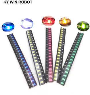 100pcs=5 colors x20pcs 1206 SMD LED light Package Red White Green Blue Yellow 1206 led kit Orange Warm whiteFree Shipping