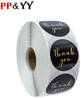 100pcs-500pcsGold Foil Thank You Stickers for seal labels 1 inch gift Packaging Stickers Birthday Party offer stationery sticker