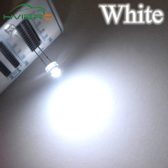 100Pcs 5mm Diode Led Straw Hat White Smd Smt Water Clear Super Bright Wide Angle Emitting Diodes Bulb 6500k 13000mcd Lamp
