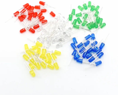 100pcs 5mm LED diode Light Assorted Kit DIY LEDs Set White Yellow Red Green Blue electronic diy kit