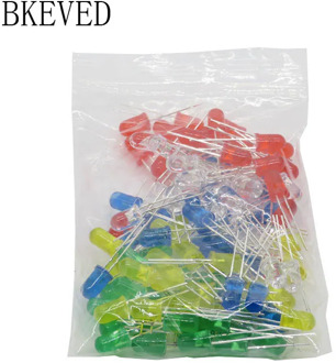 100pcs 5mm LED Light Assorted Kit DIY LEDs Set White Yellow Red Green Blue 5kinds X 20pcs