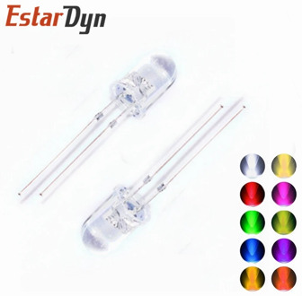 100pcs 5MM Led white/blue/red/yellow/green/pink/purple light bulbs / 5MM White Colour LED emitting diode F5 White/UV LED