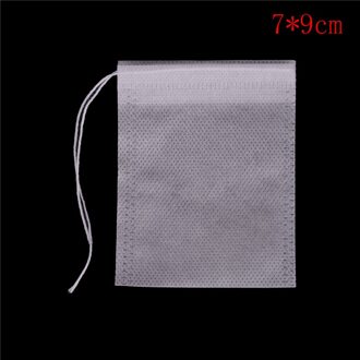 100Pcs 5X7cm Wegwerp Trekkoord Theezakjes Lege Thee Zakken Voor Thee Zak Food Grade Niet-geweven Stof Papier Koffie filters Theewaar 7 x 9cm