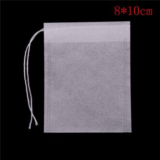 100Pcs 5X7cm Wegwerp Trekkoord Theezakjes Lege Thee Zakken Voor Thee Zak Food Grade Niet-geweven Stof Papier Koffie filters Theewaar 9 x 10cm