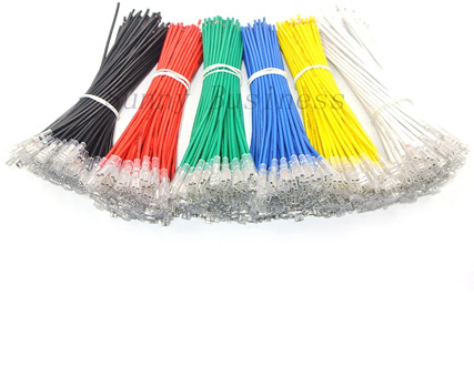 100Pcs 6.3mm Female Spade Crimp Terminals Wire Connector 15CM AWM 1015 16AWG 1.5mm2 Red Black green blue white yellow