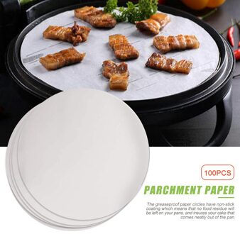 100Pcs 7/8/9 Inch Ronde Bakpapier Cirkel Cake Pan Liners Perkament Papier Bbq Non-stick Bakken tool 7 duim
