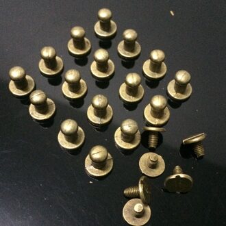 100Pcs 8X5X8MM Brons Ronde Bodem Schroef Spikes Metalen Studs Klinknagels Screwback Spots Cone lederen Craft Spikes Fit DIY Maken