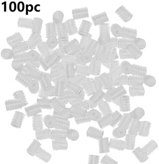 100Pcs Aanpassing Siliconen Plug Oor Touw Anti-Slip Gesp Koortjes Elastische Koord Stopper Gespen Voor Naaien Ambachten Diy Transparant