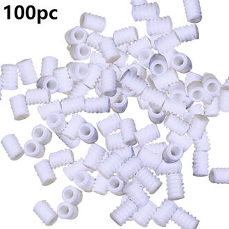 100Pcs Aanpassing Siliconen Plug Oor Touw Anti-Slip Gesp Koortjes Elastische Koord Stopper Gespen Voor Naaien Ambachten Diy wit