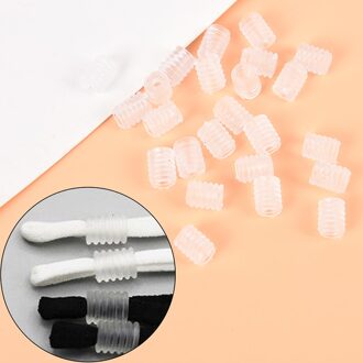 100Pcs Aanpassing Siliconen Plug Oor Touw Anti-Slip Gesp Koortjes Elastische Koord Stopper Gespen Voor Naaien Ambachten Diy