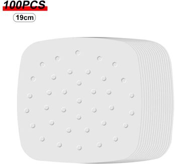 100Pcs Air Friteuse Stoomboot Liners Stomen Mand Mat Non-stick Stomen Mand Mat Food Grade Vierkante Bakken Tool keuken Benodigdheden 19cm