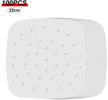 100Pcs Air Friteuse Stoomboot Liners Stomen Mand Mat Non-stick Stomen Mand Mat Food Grade Vierkante Bakken Tool keuken Benodigdheden 22cm