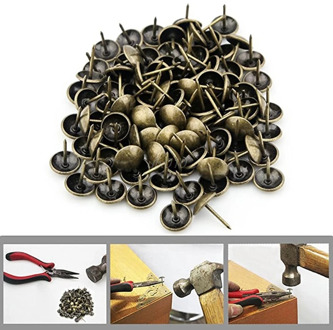 100Pcs Antique Brass Bronze Upholstery Nail Jewelry Gift Wine Case Box Sofa Decorative Tack Stud Pushpin Doornail Hardware July