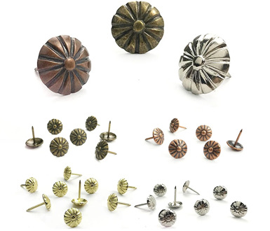 100pcs Antique Brass Upholstery Nail Jewelry Gift Wine Case Box Sofa Decorative Tack Stud Pushpin Doornail Hardware