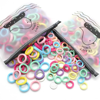 100PCS/Bag Girls Colorful Basic Elastic Hair Bands Hair Rope Hair Accessories Scrunchy Headbands Rubber Band Gum for Hair
