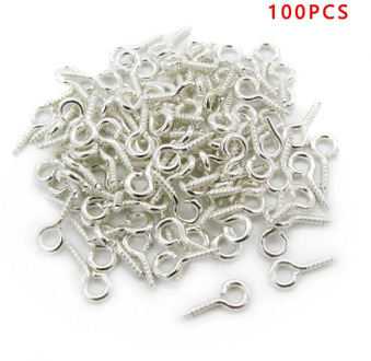 100pcs/bag Metal Screw Eyes Pin Findings for Clay Jewelry Resin Plastic Bead 10mm Screw Eyes for DIY jewelry Hanging Photos