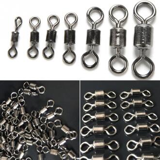 100Pcs Ball Bearing Swivel Solid Ringen Vissen Connector Ronde 8 Vorm Eye Rolling Wartels Rig Zee Karper Vissen Tools #22 4