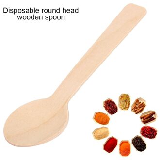 100Pcs Biologisch Afbreekbare Cake Ijs Westerse Dessert Kaas Houten Lepel Wegwerp Houten Lepel Mini Ijs Lepel Houten Lepel