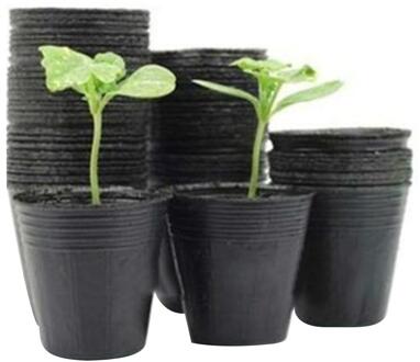 100Pcs Bloem Plant Pot Plastic Kwekerij Bloempot Zaailingen Planter Containers Set Bottom Hollow Kwekerij Pot Tuin Plant Pot 18X18cm