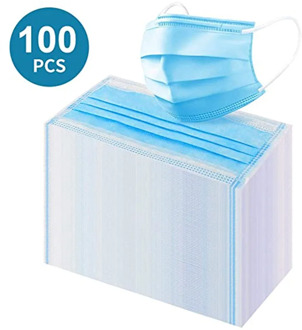 100Pcs Blue Disposable Non-woven 3-layer Face Mask Breathable Mask With Elastic Earband Breathable Adult Mouth Mask Mascarilla