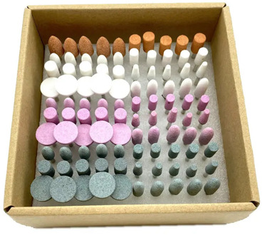 100pcs/box Assorted Dental Stone Gringding Polisher Burs Stone Nail Drill Bits Dental Lab Material 2.35mm Shank