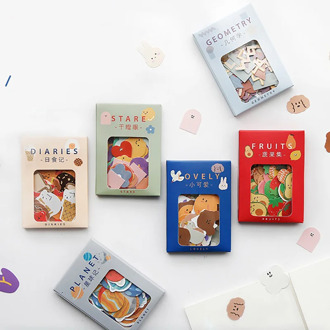 100pcs/box Cute Food Bread Paper Stickers Japanese Stationery Stickers Kawaii Flower Sticker Decorative DIY Diary Scrapbooking