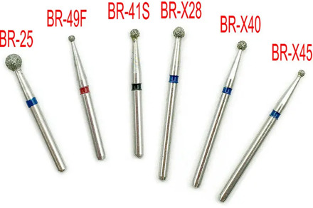 100pcs BR SERIES Diamond FG Burs Dental Burs Drills 1.6mm Shank for Dental High Speed Handpiece Dentist Tool