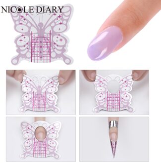 100Pcs Butterfly Vorm Lijm Nail Formulier Voor Uv Gel Nail Tips Uitbreiding Gel Nail Art Assistent Tool