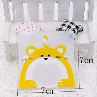 100pcs Cartoon Dier Zelfklevende Plastic Zak Briefpapier Opbergzakken Kids 7x7cm Plastic Envelop Kantoor schoolbenodigdheden 7x7cm eekhoorn