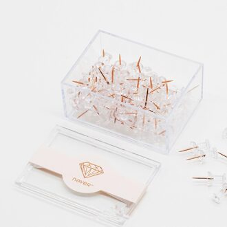 100pcs Clear Gold Push Pins Boards Punaise Stalen Punt Bulletin Board Pinnen de Kantoor en Schoolbenodigdheden Push Pin connectors