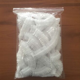 100Pcs Clear Wegwerp Transparante Plastic Waterdichte Douche Caps Grote Elastische Dikke Bad Cap Hotel Huis Badkamer Producten