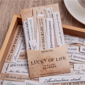 100pcs Creative English Theme Writable Stickers Vintage Junk Journal Material Retro Words Deco Stickers DIY Scrapbooking Planner