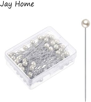 100Pcs Crystal Diamant Pinnen Corsage Witte Parel Hoofd Pinnen Bruiloft Sieraden Decoratie Kleermakerij Diy Naaien Spelden 2